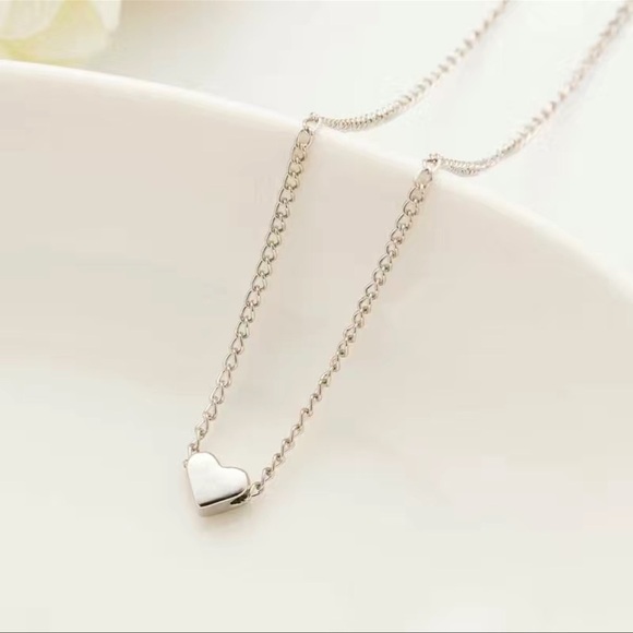 💎NEW Dainty Mini Heart Silver Necklace Chain, 53B - Picture 2 of 8